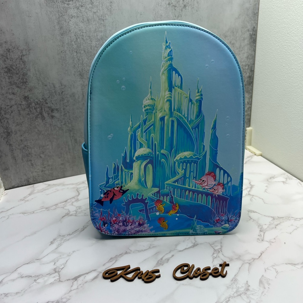 Loungefly Disney The Little Mermaid Castle Mini Backpack - Picture 5 of 12